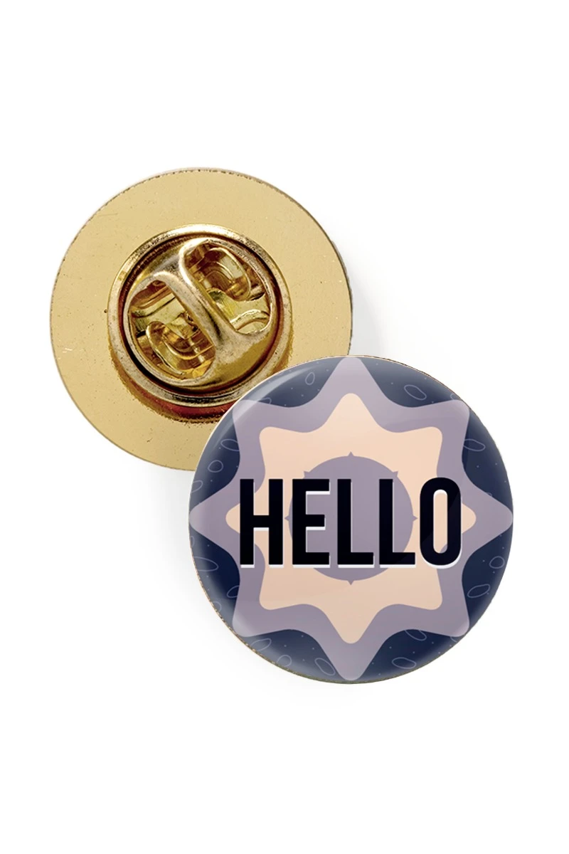 Купить значок заливной Круг диаметр 15 мм, с принтом "Hello" Купить значок заливной Круг диаметр 15 мм, с принтом "Hello"