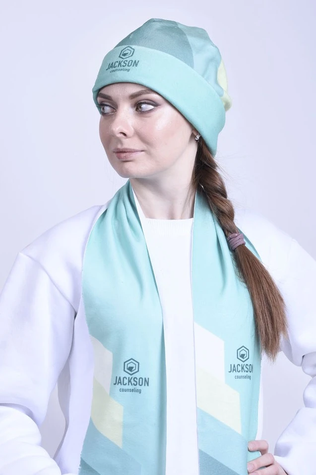 Шапка Лофт флисовая двухслойная взрослая, с полной запечаткой "Jackson"#1 Шапка Лофт флисовая двухслойная взрослая, с полной запечаткой "Jackson"#1