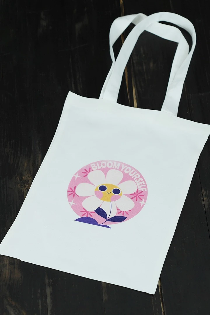 Сумка Румми из канваса 25х35 см, печать с одной стороны "Camomile"#2