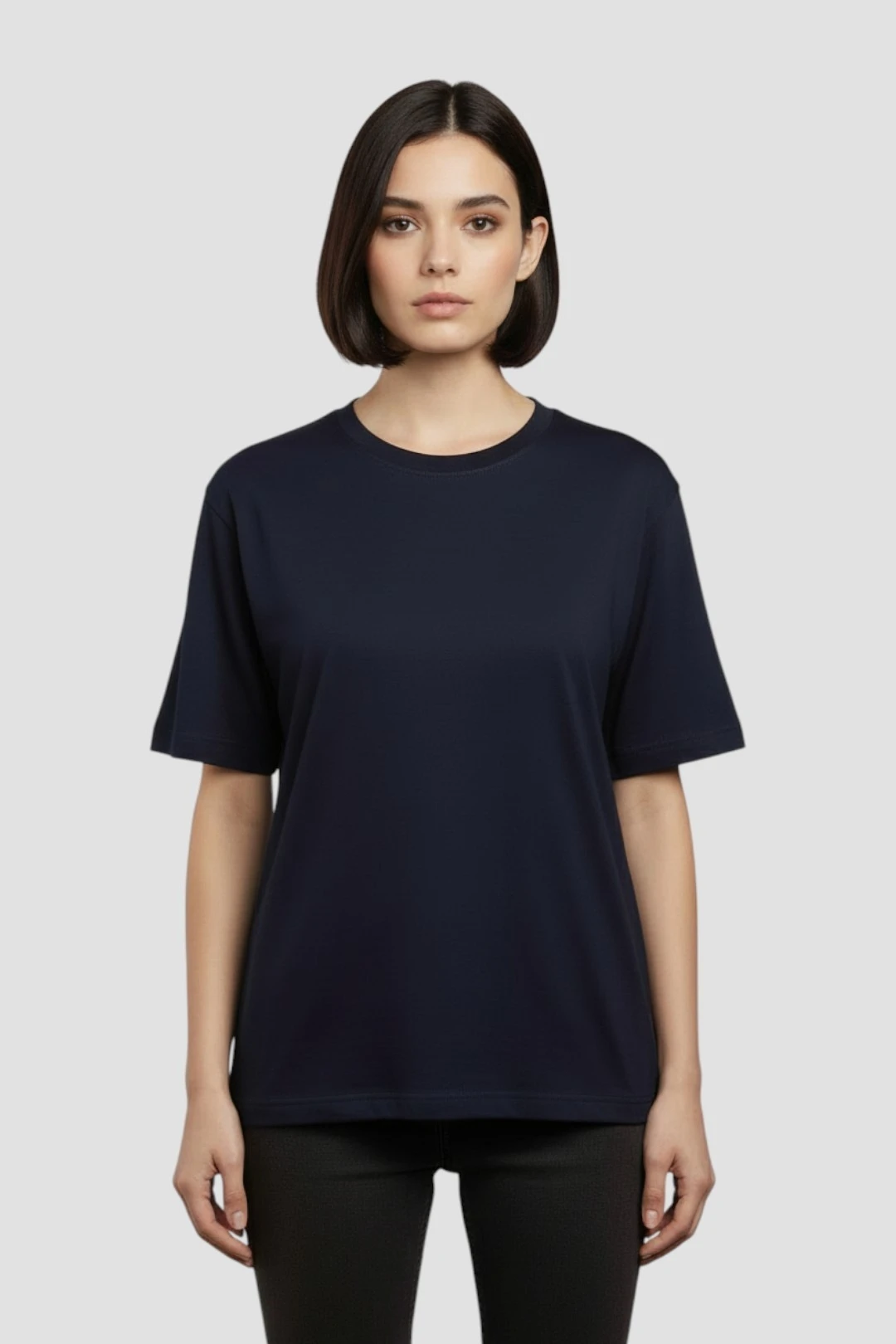 Купить футболку Ампир унисекс, однотонную черно-синюю (хлопок)