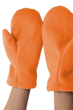 Купить варежки флисовые оранжевые