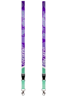 Купить ленту для бейджа блекаут ширина 1,5 см, с карабином-люкс и трезубцем, с печатью  "Inari"