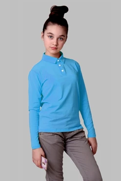 Купить лонгслив поло Декстер Плюс детский голубой