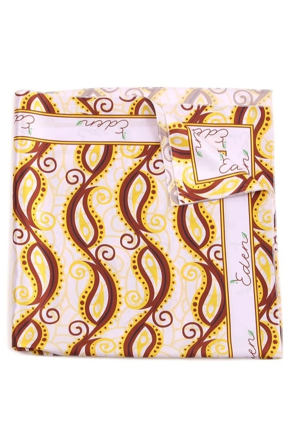 Платок Шанель 80х80 см, с полной запечаткой "Eden"#8