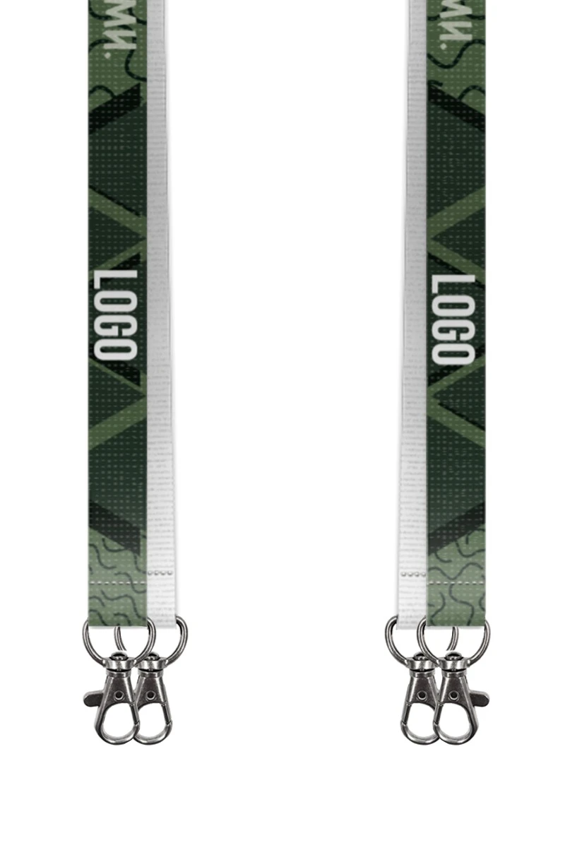 Купить ленту для бейджа блекаут ширина 2,5 см, с двумя карабинами-люкс, с печатью "Logo 4"