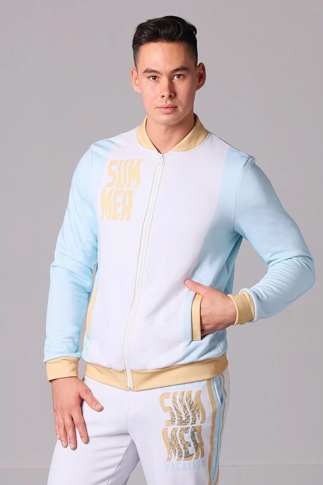 Купить бомбер Скай унисекс из футера с полной запечаткой