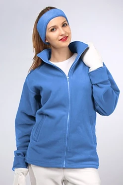 Купить женскую толстовку голубую Харисон без капюшона