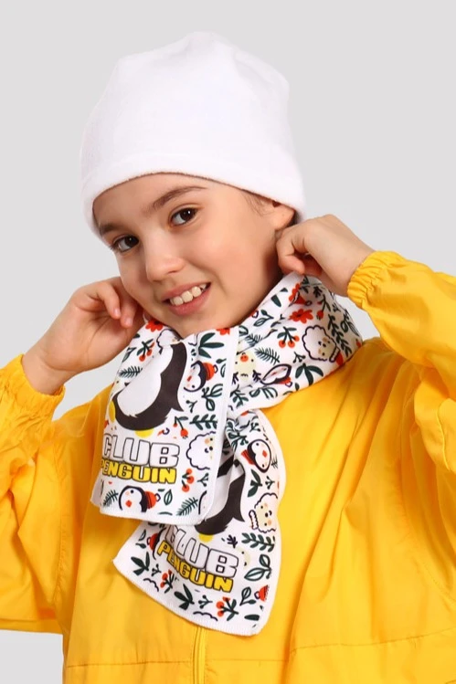 Шарф однослойный утепленный 15х100 см, с полной запечаткой "Club Penguin"#7