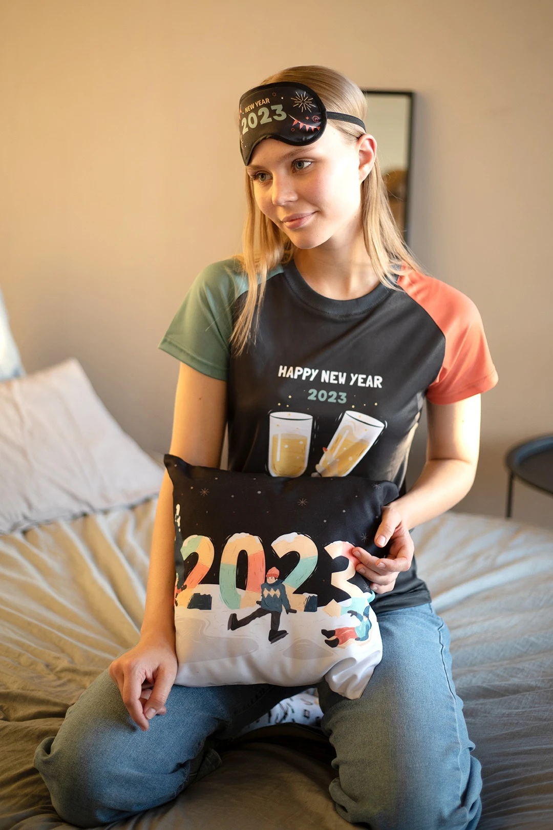 Подушка из габардина 30х30 см, с полной запечаткой "New Year 2023"#4