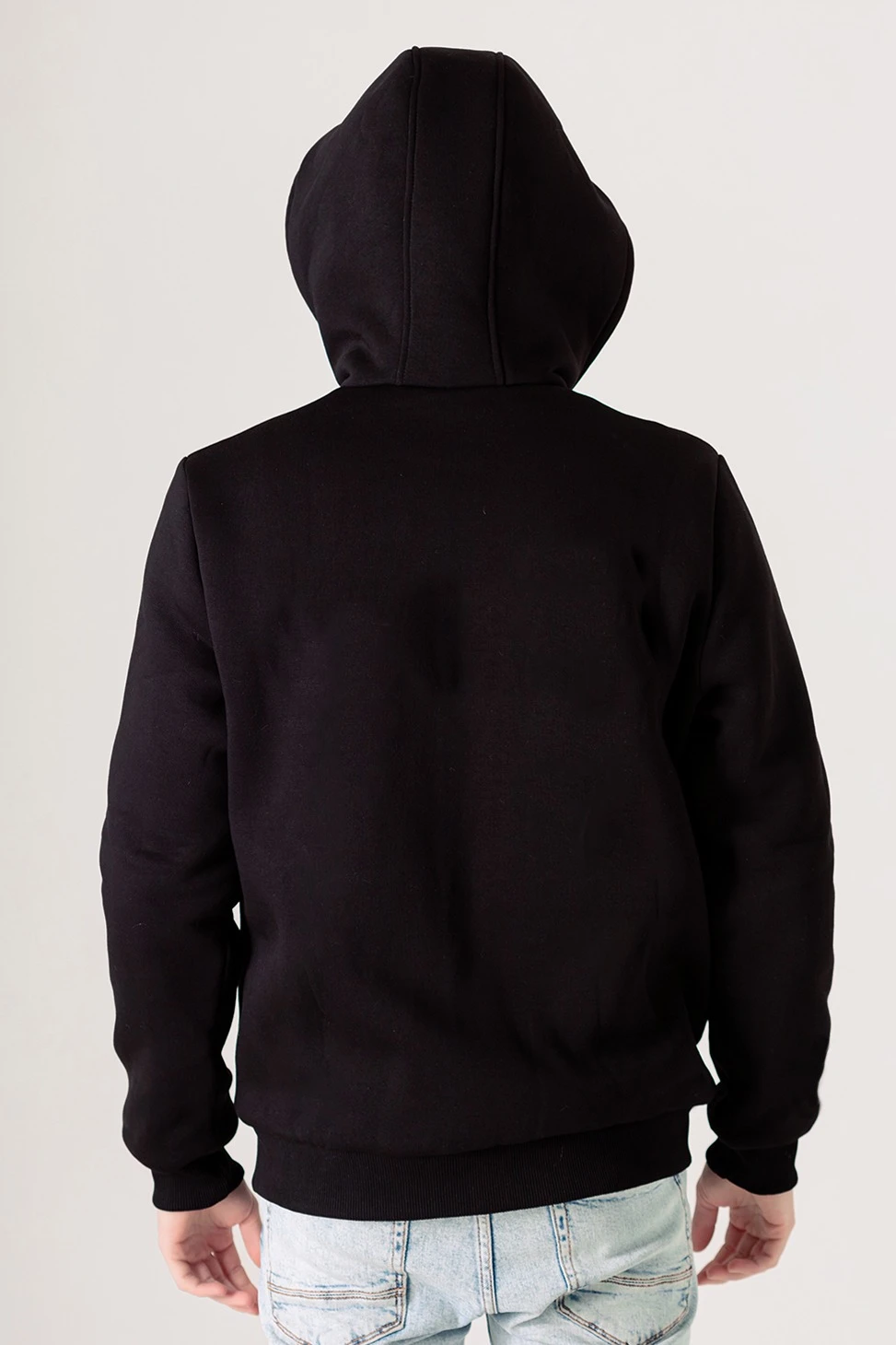 Балахон Джеймс из футера на флисе унисекс, однотонный черный#1 Балахон Джеймс из футера на флисе унисекс, однотонный черный#1