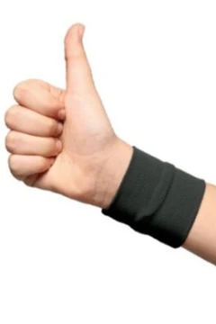 Купить напульсник трикотажный чёрный детский 6х6 см