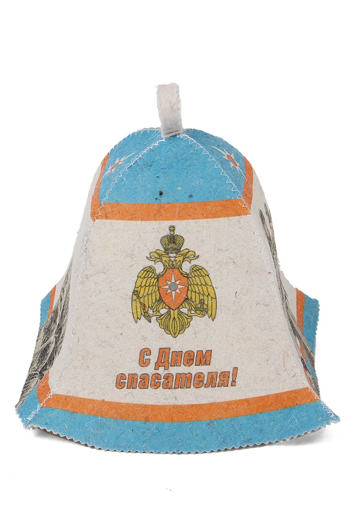 Шапка Банщик с полной запечаткой "Happy Rescuer's Day!"#1