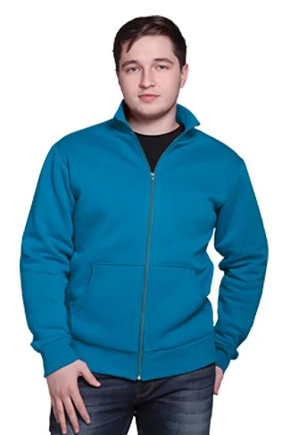 Толстовка Томас из футера унисекс, однотонная голубая#2