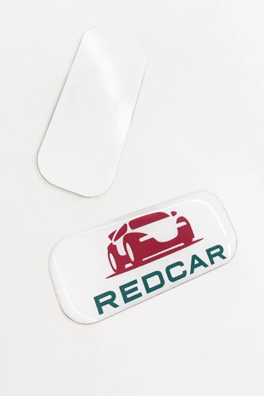 Купить наклейку заливную 5х2 см, с нанесением "Redcar"