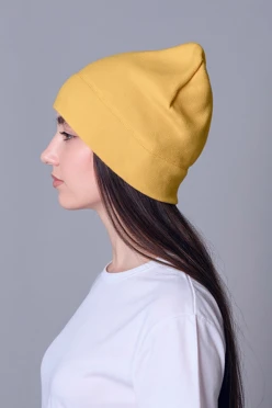 Купить шапку Бани флисовую однослойную взрослую, однотонную бежевую