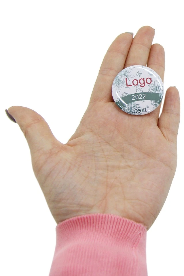 Значок закатный диаметр 44 мм, с печатью "New Year 2022"#1