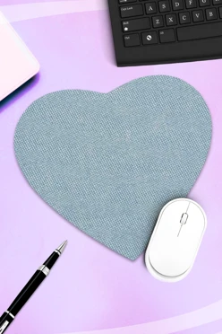 Купить коврик для мыши в форме сердца с принтом "Fabric texture"
