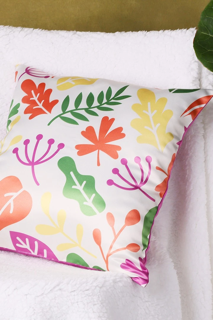 Купить наволочку из сатена 40x40 см, с полной запечаткой "Листочки" Купить наволочку из сатена 40x40 см, с полной запечаткой "Листочки"