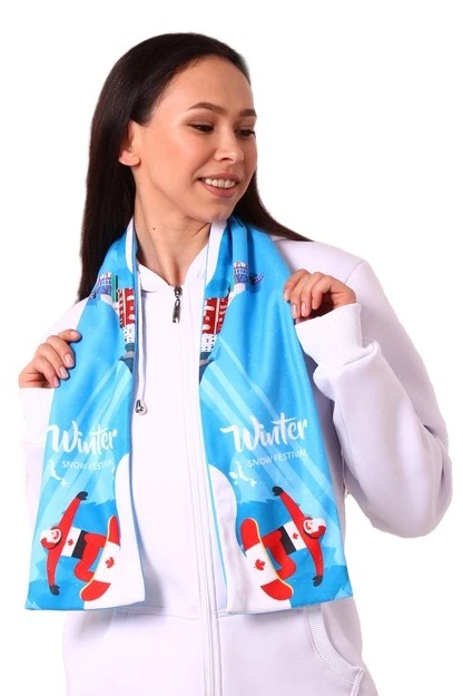 Шарф двухслойный утепленный 15х120 см, с полной запечаткой#2 Шарф двухслойный утепленный 15х120 см, с полной запечаткой#2