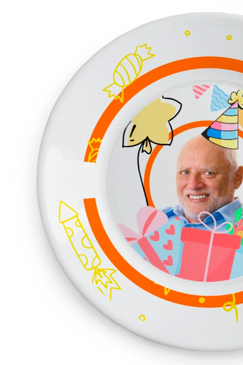 Тарелка с принтом на ободе "Happy birthday to you!"#1 Тарелка с принтом на ободе "Happy birthday to you!"#1