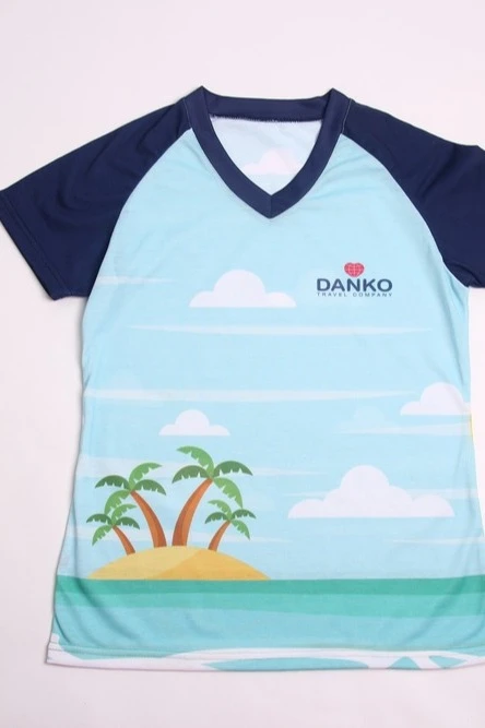 Футболка Спэйс V-ворот женская из примы с полной запечаткой "DANKO"#4