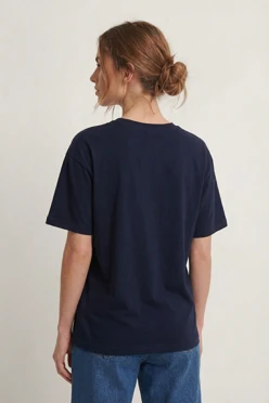 Купить футболку Ампир унисекс, однотонную черно-синюю (хлопок)