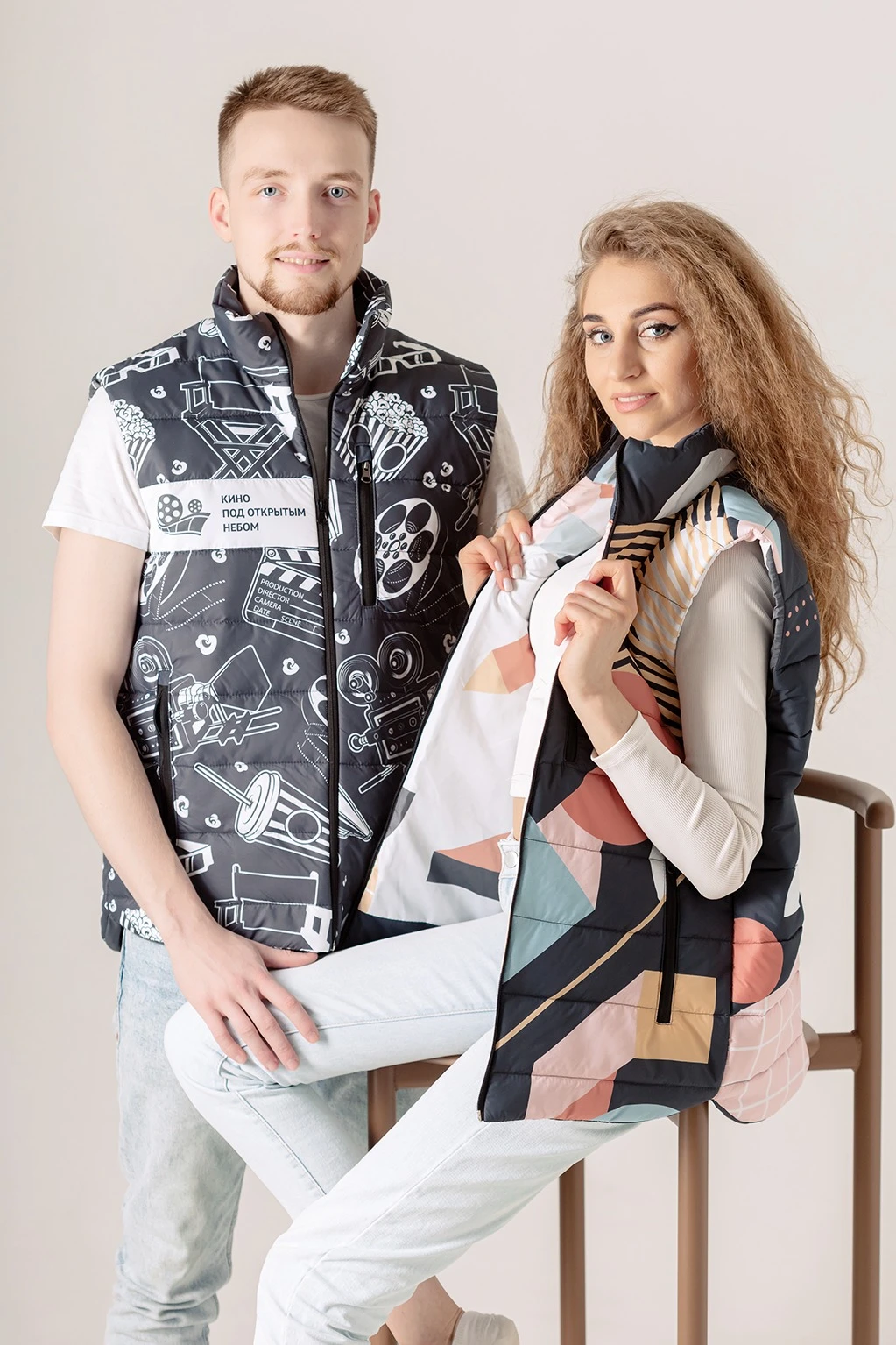 Жилет Бостон на синтепоне со стежкой унисекс, с полной запечаткой#2