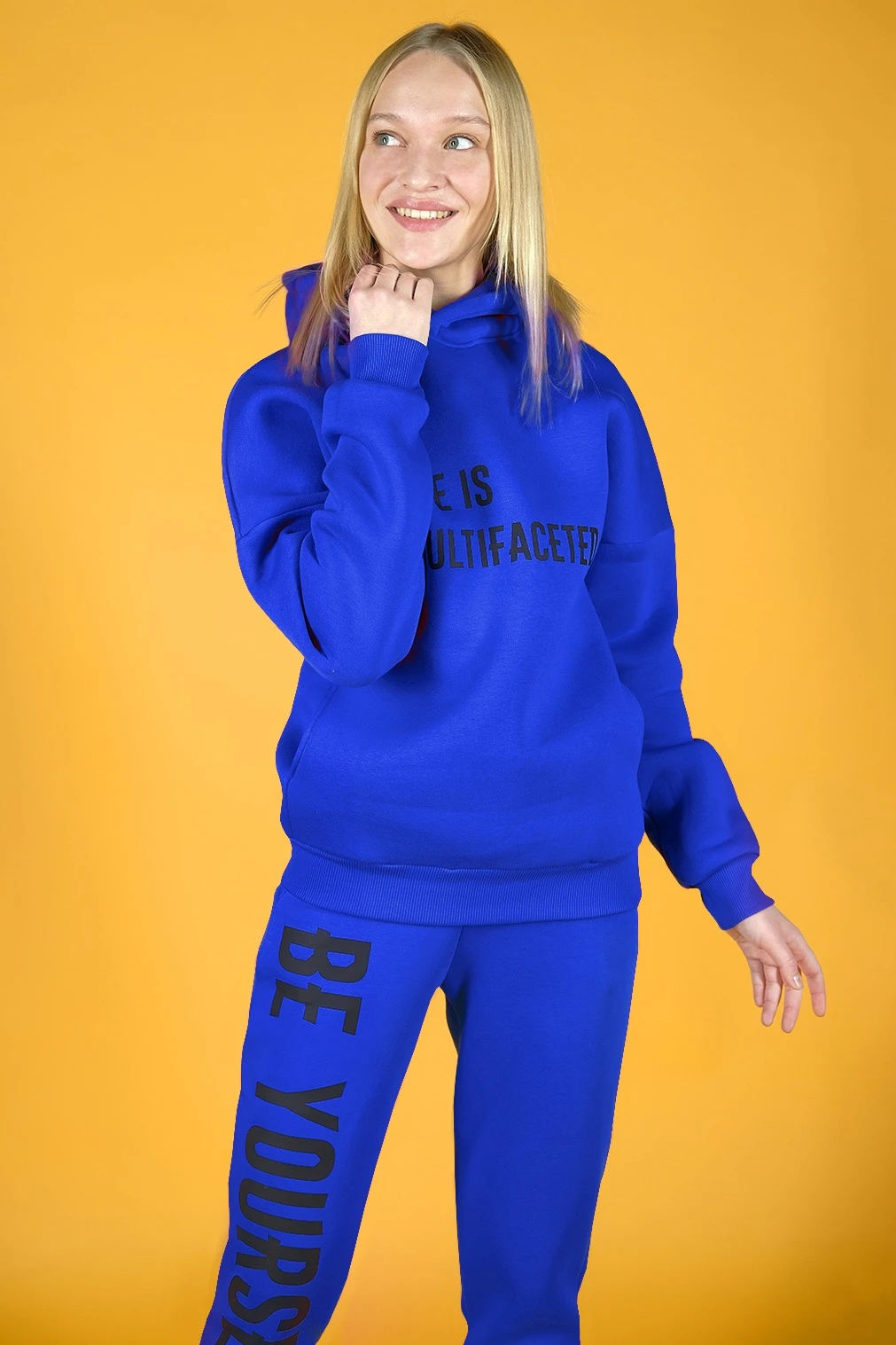 Купить худи Кинг из футера унисекс, однотонную синюю Купить худи Кинг из футера унисекс, однотонную синюю