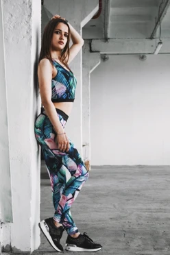 Комплект женский с принтом "Banana leaves"#1