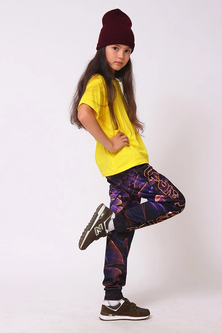 Брюки Экшен прямые детские с полной запечаткой "Next camp"#1