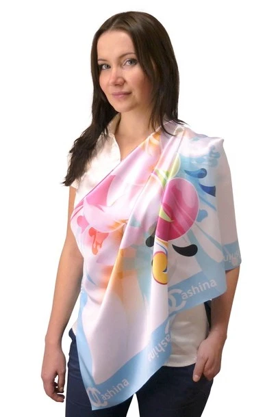 Платок Шанель 100х100 см, с полной запечаткой#3 Платок Шанель 100х100 см, с полной запечаткой#3