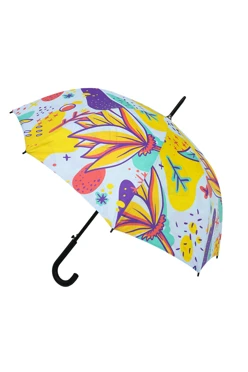 Купить зонт-трость Моне с пластиковой ручкой двухслойный, с полной запечаткой (без совмещения) "Summer Time"