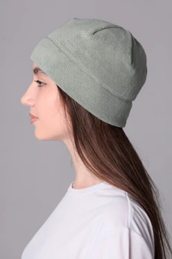 Купить шапку флисовую взрослую серую (однослойная)