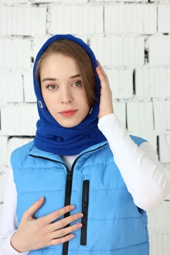 Купить капор Рейс флисовый взрослый, однотонный синий