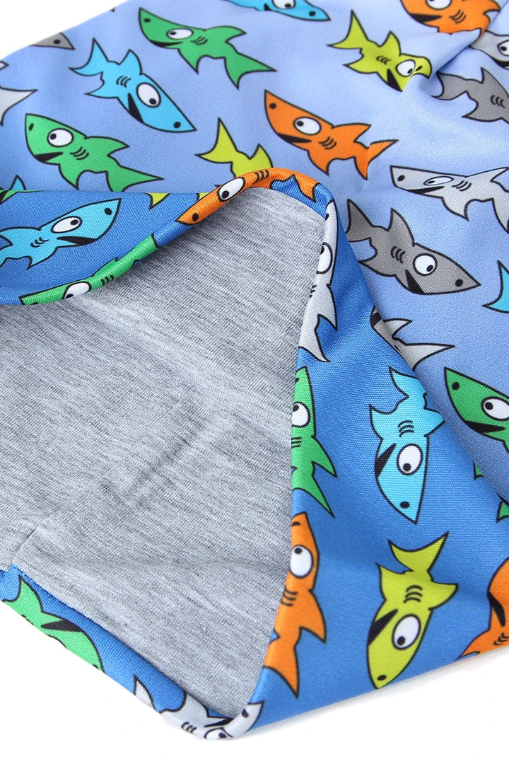 Шапка Сноу двухслойная детская, с полной запечаткой "SHARK"#7 Шапка Сноу двухслойная детская, с полной запечаткой "SHARK"#7