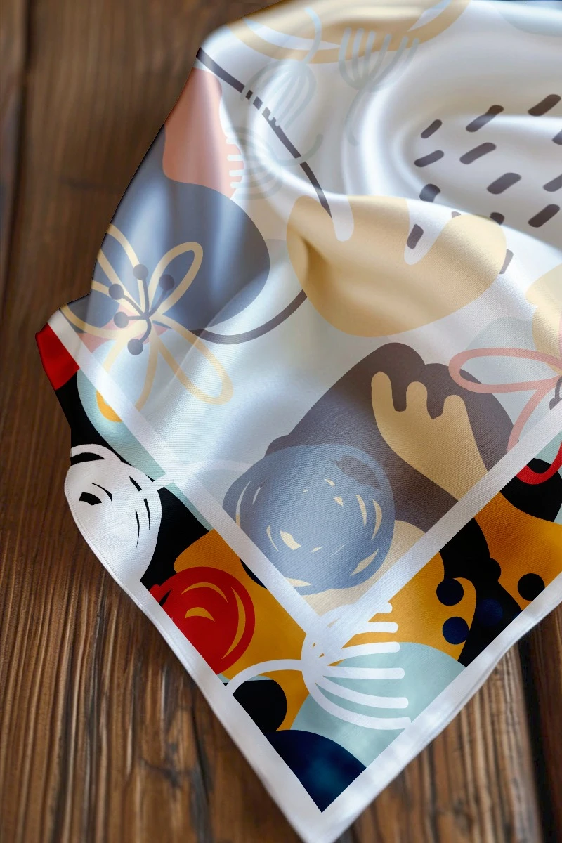 Платок Шанель 60х60 см, с полной запечаткой "Ocean Flora"#1 Платок Шанель 60х60 см, с полной запечаткой "Ocean Flora"#1