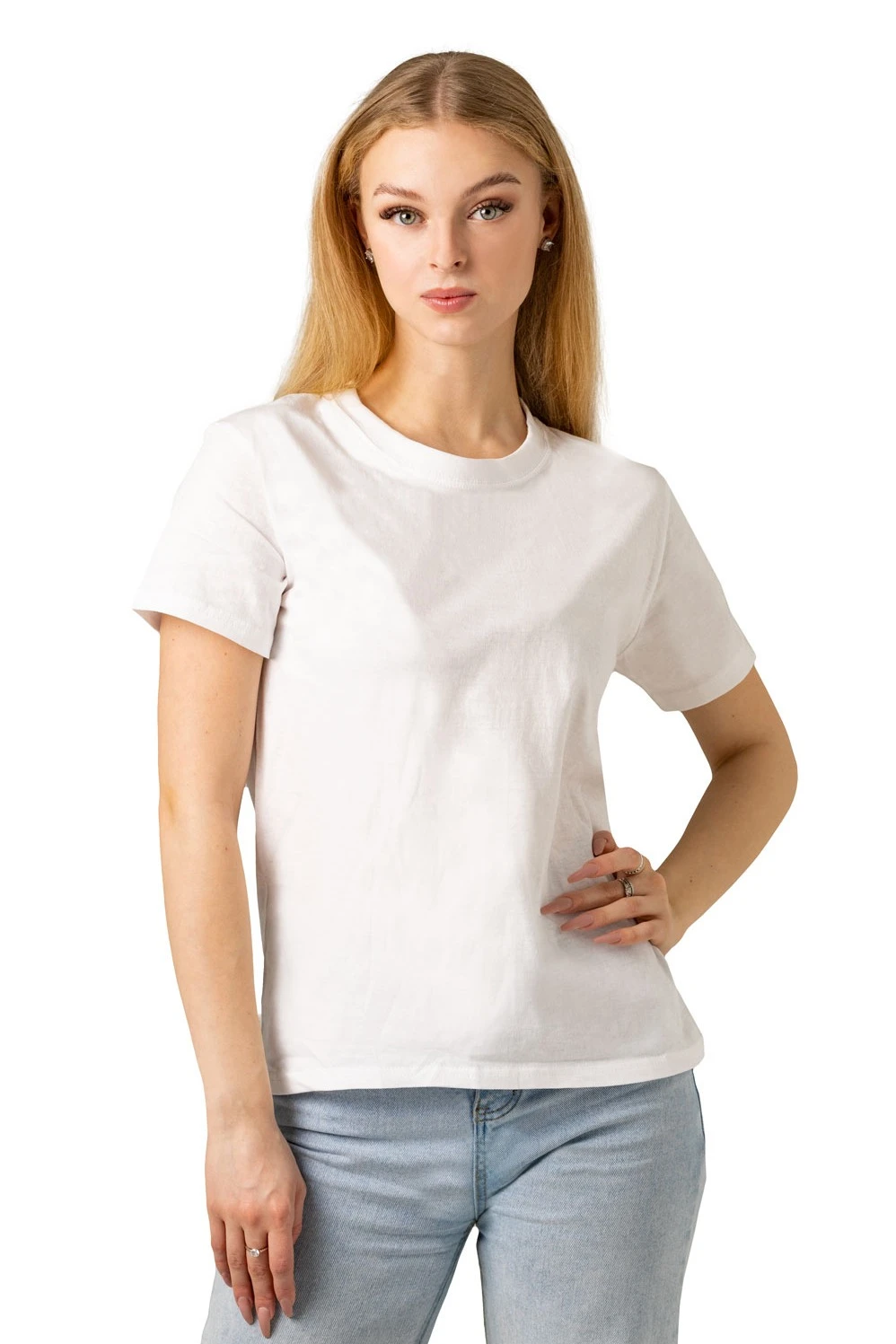 Купить футболку Мэдисон унисекс, однотонную белую