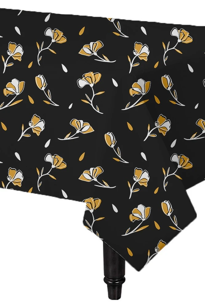 Скатерть квадратная 70х70 см, с полной запечаткой (полиэстер) "Dark flower"#1