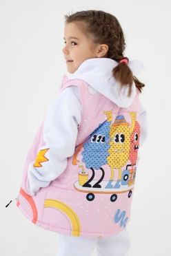 Жилет Портер на синтепоне со стежкой детский, с полной запечаткой#3