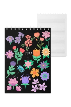 Купить блокнот фирменный А6 на пружине (40 листов) с принтом "2025"