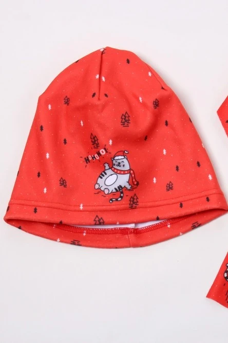 Шапка Лав флисовая однослойная детская, с полной запечаткой "Ho Ho Ho!"#3 Шапка Лав флисовая однослойная детская, с полной запечаткой "Ho Ho Ho!"#3
