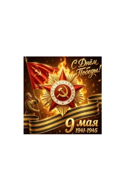 Купить магнит из дерева 6х6 см квадрат, с принтом "St. George's Ribbon"