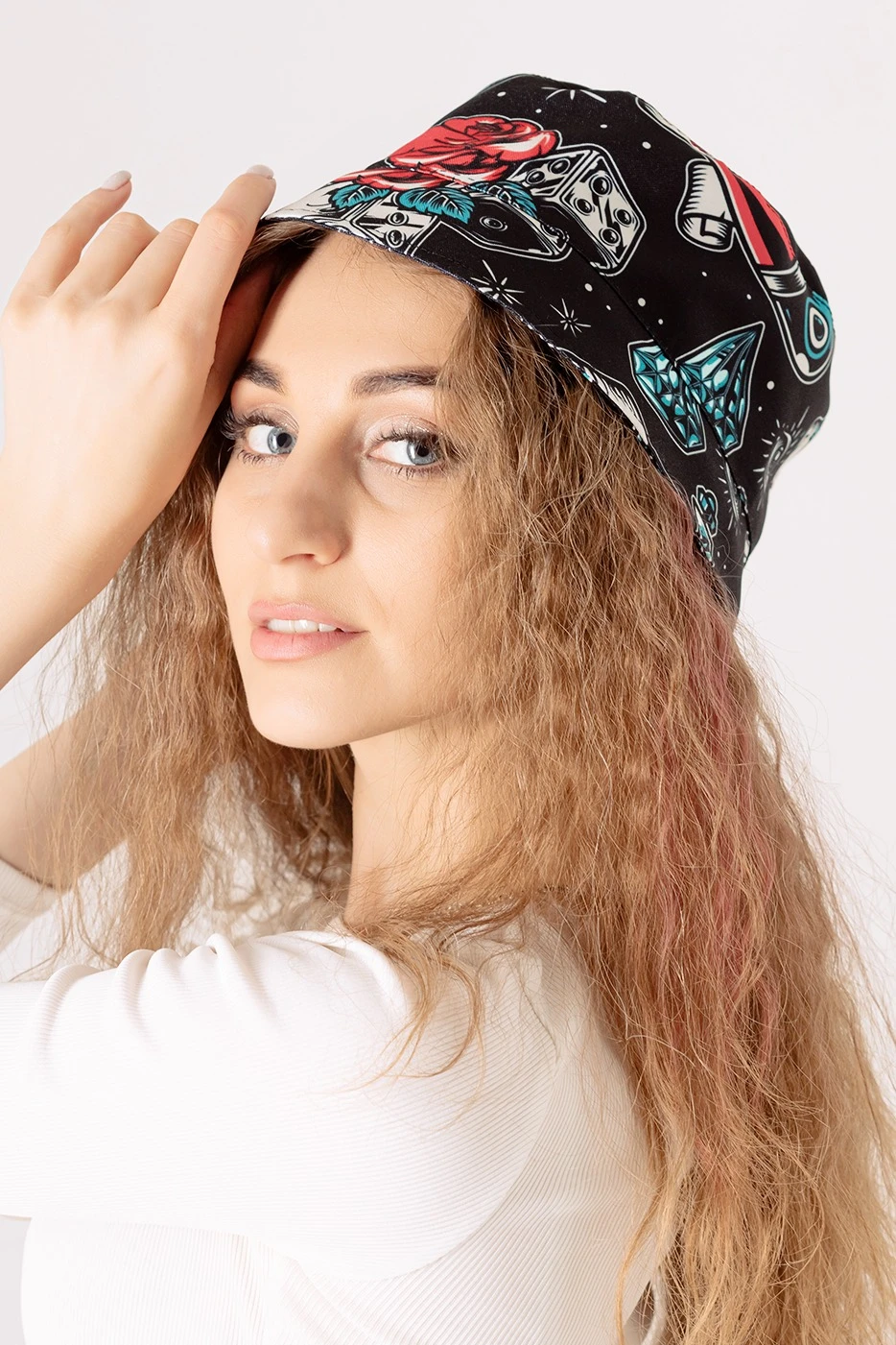 Купить панаму Сахара с узкими полями, с полной запечаткой "Tatto" Купить панаму Сахара с узкими полями, с полной запечаткой "Tatto"