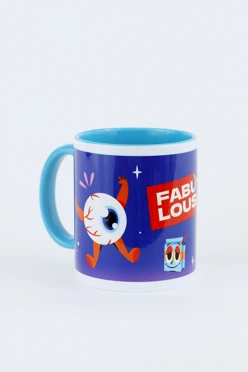 Купить кружку цветную внутри с цветной ручкой, с принтом "Fabu Lous"