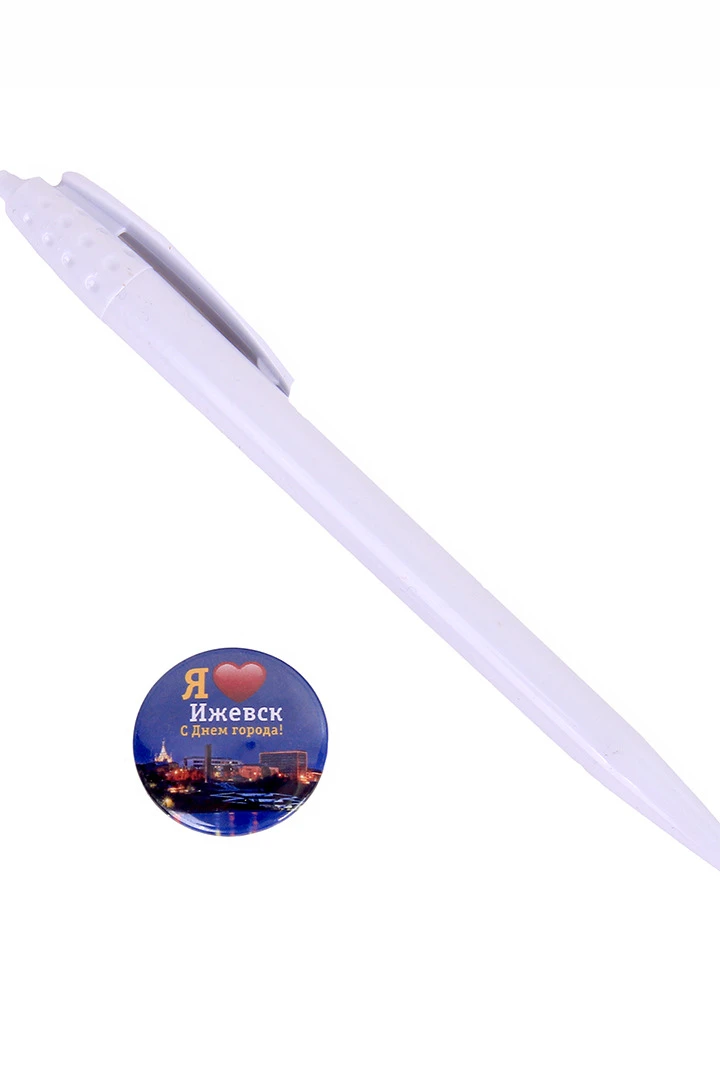 Купить значок закатной "Я люблю Ижевск" Ø 37 мм