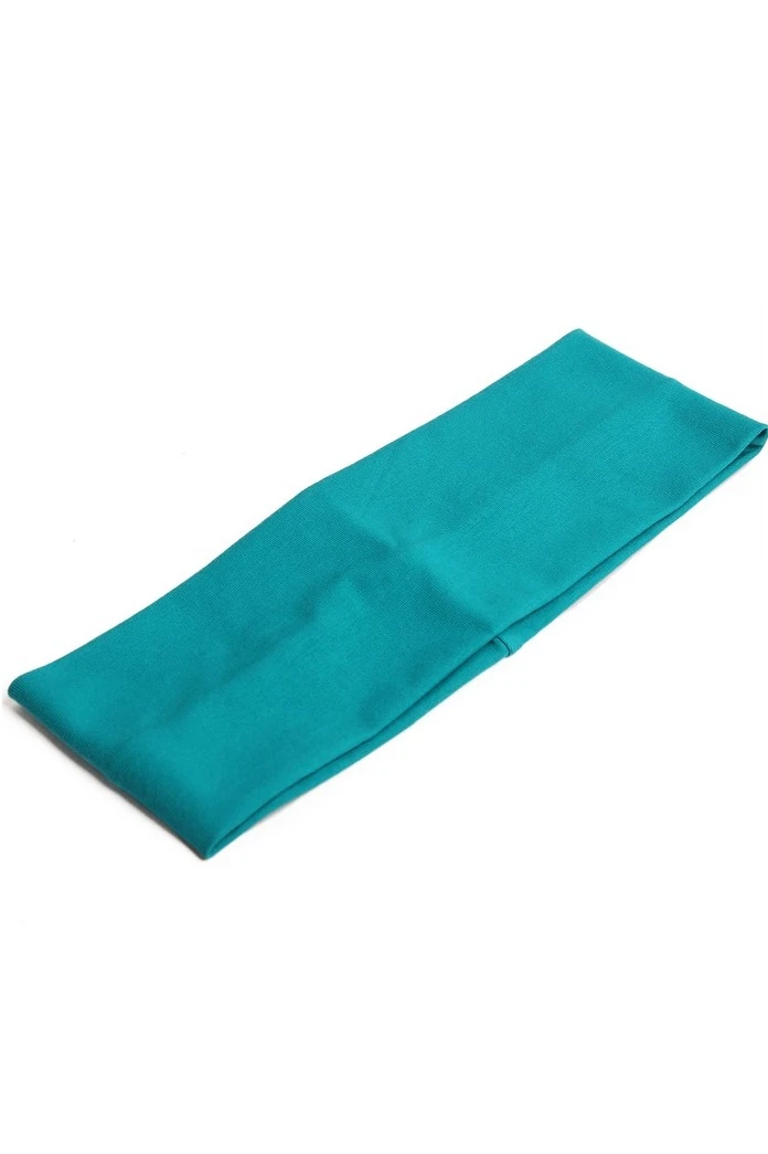 Повязка трикотажная двухслойная детская, однотонная голубая#1