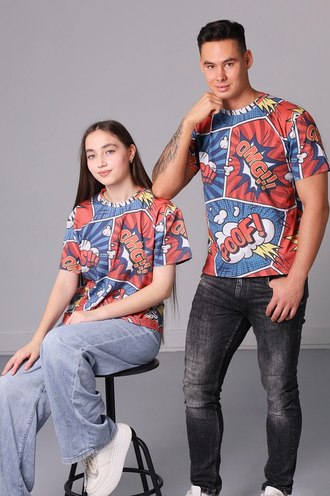 Футболка Ларри унисекс из кулирки хб с полной запечаткой "OMG"#2