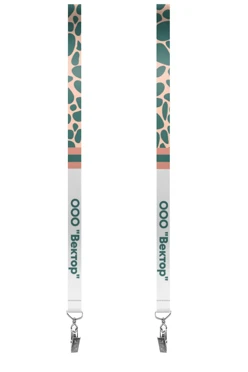 Купить ленту для бейджа атлас ширина 2 см, с клипсой, с печатью "Vector"