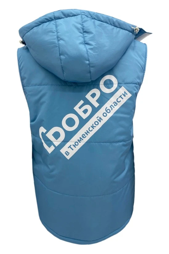 Жилет Диего на синтепоне с капюшоном унисекс, с полной запечаткой "Good"#1 Жилет Диего на синтепоне с капюшоном унисекс, с полной запечаткой "Good"#1