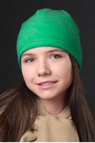 Шапка Вайт флисовая однослойная взрослая, однотонная зеленая#8 Шапка Вайт флисовая однослойная взрослая, однотонная зеленая#8